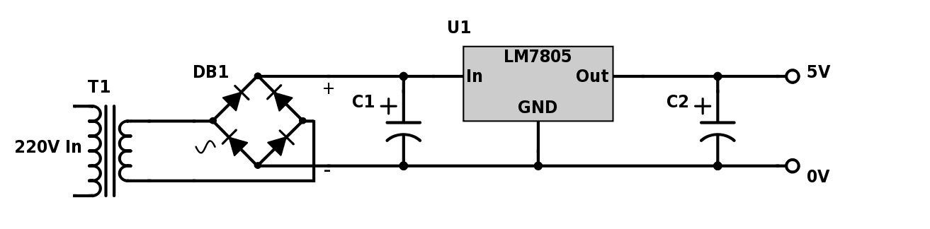 5V Power Supply using LM7805 - Steps2Make