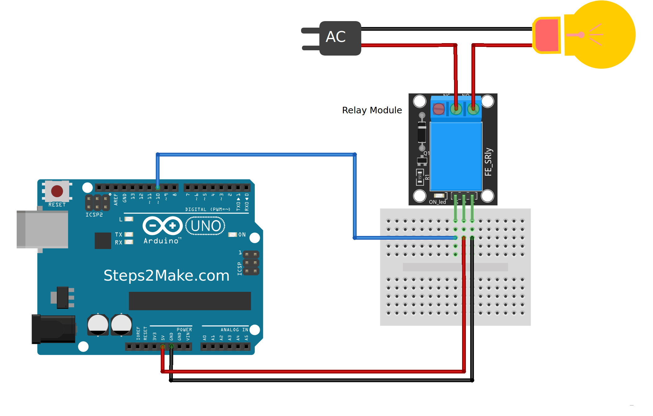 Arduino 5V Relay Module KY 019 Steps2Make